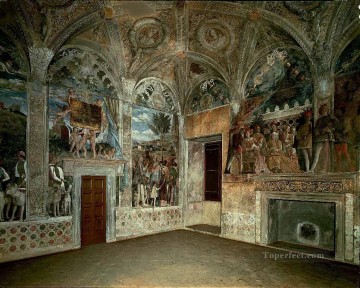  oeste Lienzo - Vista de las murallas oeste y norte del pintor renacentista Andrea Mantegna